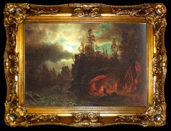 framed  Bierstadt, Albert The Trappers